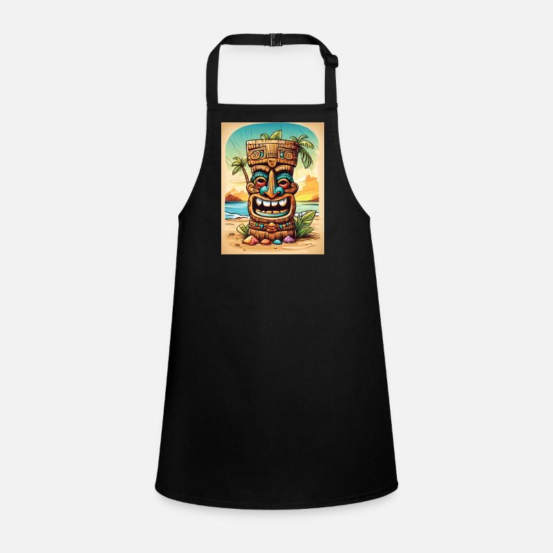 Tiki Statue cartoon Schürze für Kinder