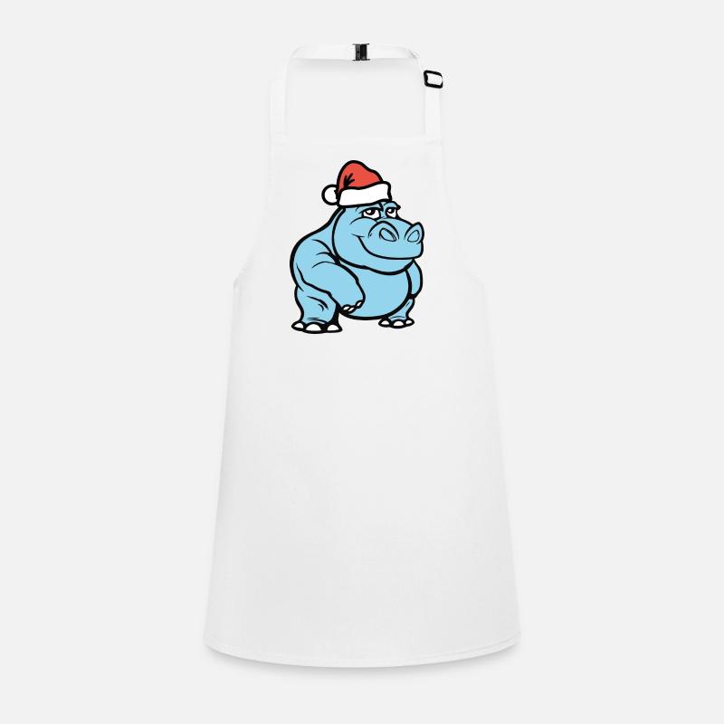 nilpferd comic weihnachten Schürze für Kinder