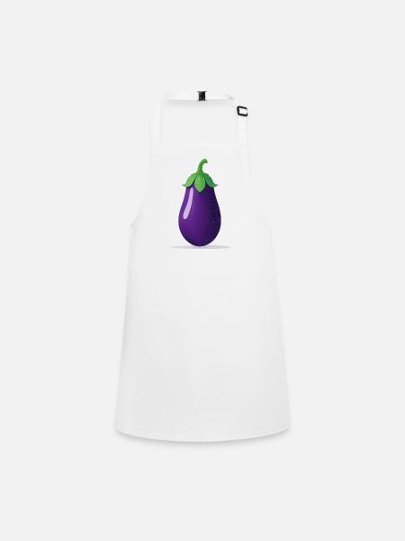Aubergine - Schürze für Kinder - Weiß