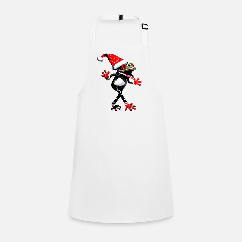 Dancing frog with Christmas hat Children's Apron