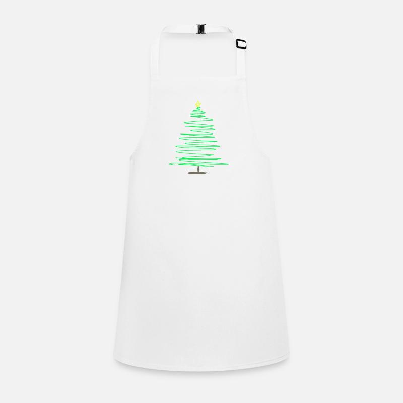 Green Doodle Christmas Tree Children's Apron
