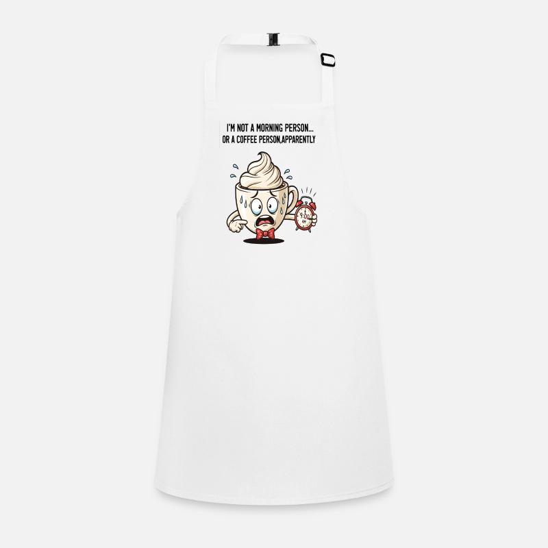 Ängstliche Morgentasse mit Wecker Schürze für Kinder