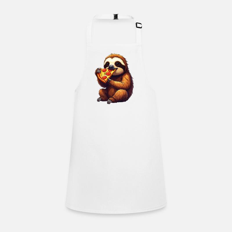 Sloth with pizza Children's Apron