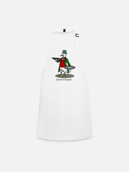 Canard laquais - humour cuisine et jeu de mots - Tablier Enfant - blanc - Devant
