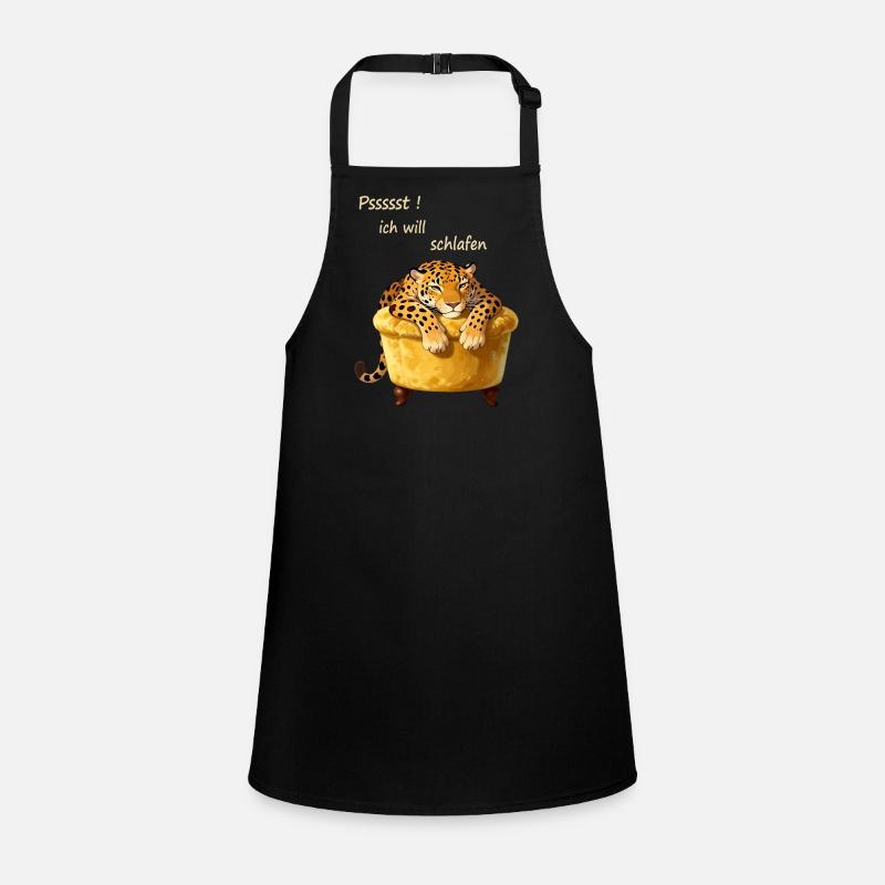 Schlafender Leopard in Goldtub Schürze für Kinder