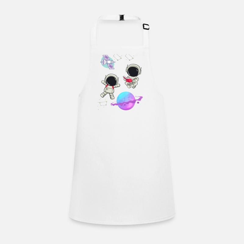 Colorful astronauts in orbit Children's Apron