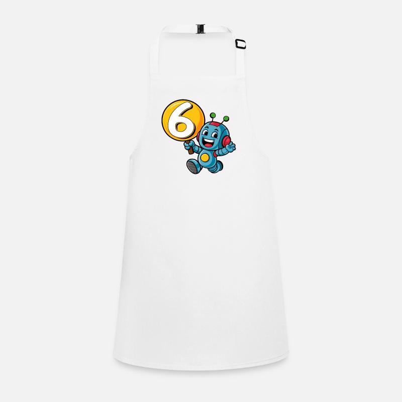 Finally 6 Years Six Sixth Birthday Robot Children's Apron