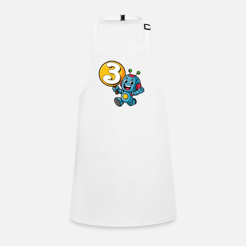 Finally 3 Years Three Third Birthday Robot Children's Apron