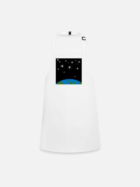 Terre et étoiles - Tablier Enfant - blanc - Devant