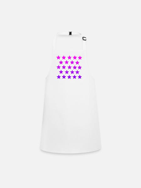 Etoiles rose rose violet violet idée cadeau - Tablier Enfant - blanc - Devant