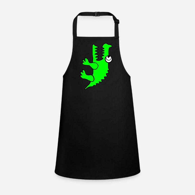Crocodile (individual color change) - Children's Apron - black