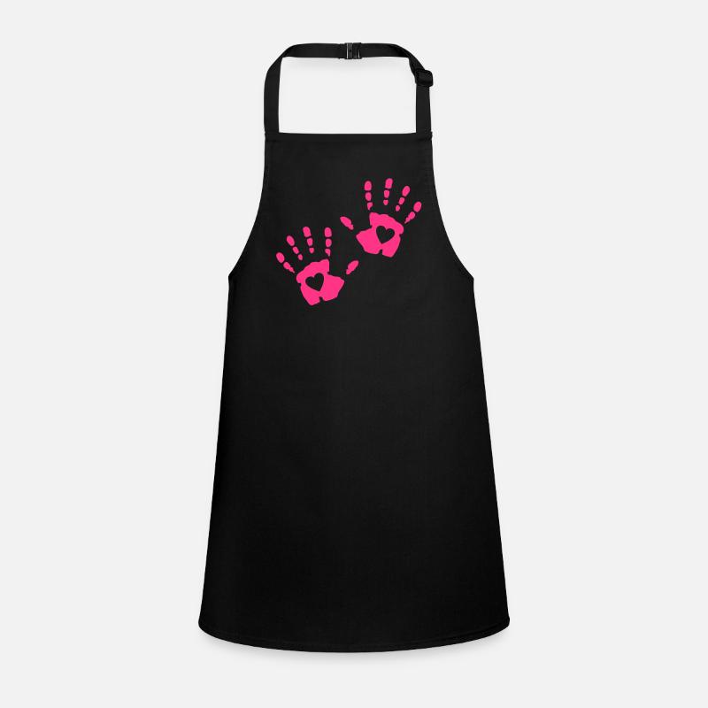Heart Hand - Children's Apron - black