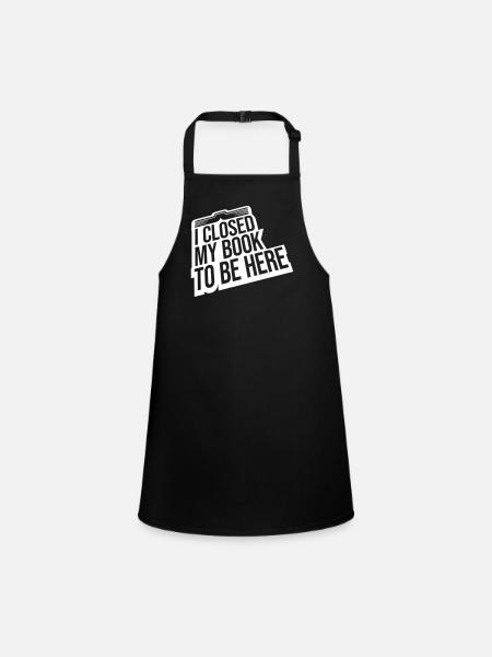 I closed my book - Children's Apron - black - Front