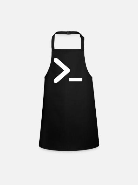 >_ OS Programm prompt - Schürze für Kinder - Schwarz - Vorne