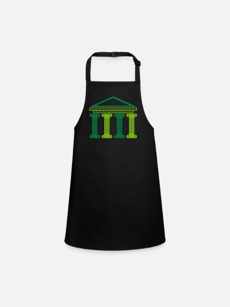 Greek Ancient Building - Children's Apron - black - Front