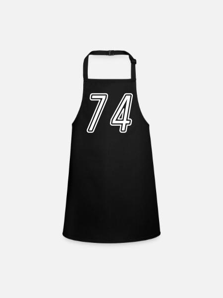 74 Number number - Children's Apron - black - Front