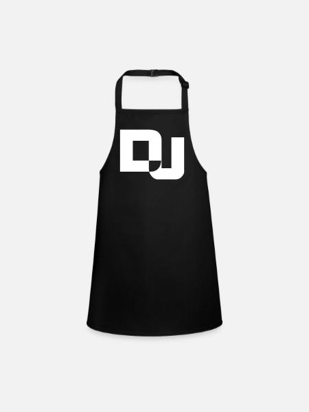 DJ Letters Party Music Fun Text Logo Lettering - Children's Apron - black - Front