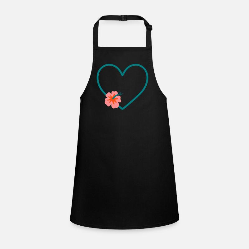 Hibiskus Herz Umriss Rahmen Schürze für Kinder