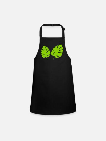 leaves - Children's Apron - black - Front