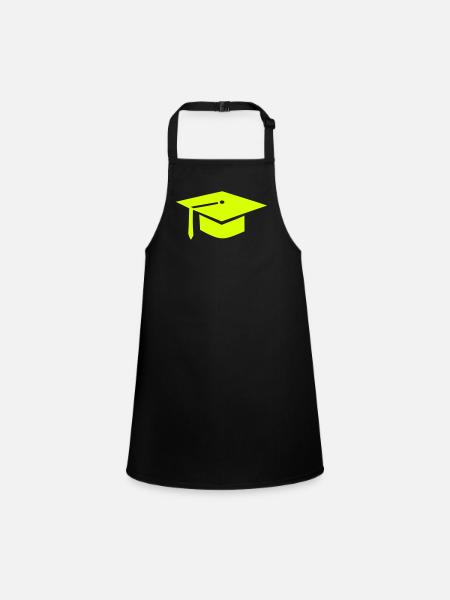 doktorhut uni abi barett doktorhut mortarboard - Schürze für Kinder - Schwarz - Vorne