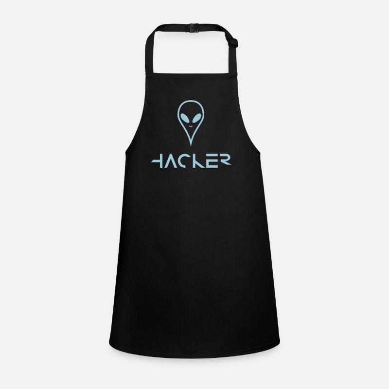 The alien hacker from the UFO - Children's Apron - black