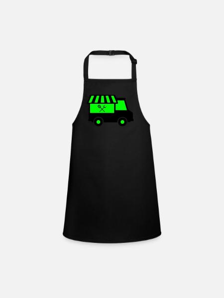 Camion de cuisine de rue - Tablier Enfant - noir - Devant