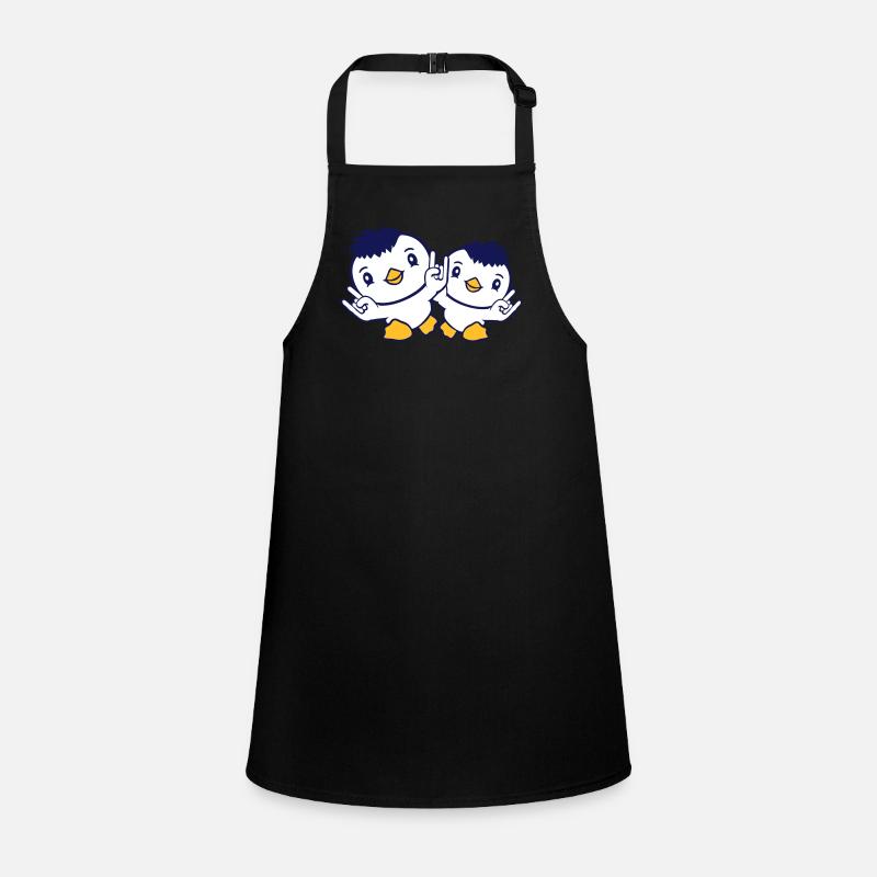 2 Heavy Metal Duck Bird Team Chick Skirt Hand Gesture Children's Apron