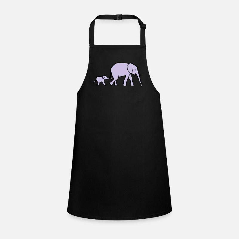 Elefant, Elefanten - Schürze für Kinder - Schwarz