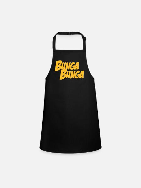 BungaBunga - Schürze für Kinder - Schwarz - Vorne