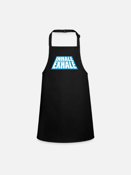 inhale exhale yoga quote - Children's Apron - black - Front