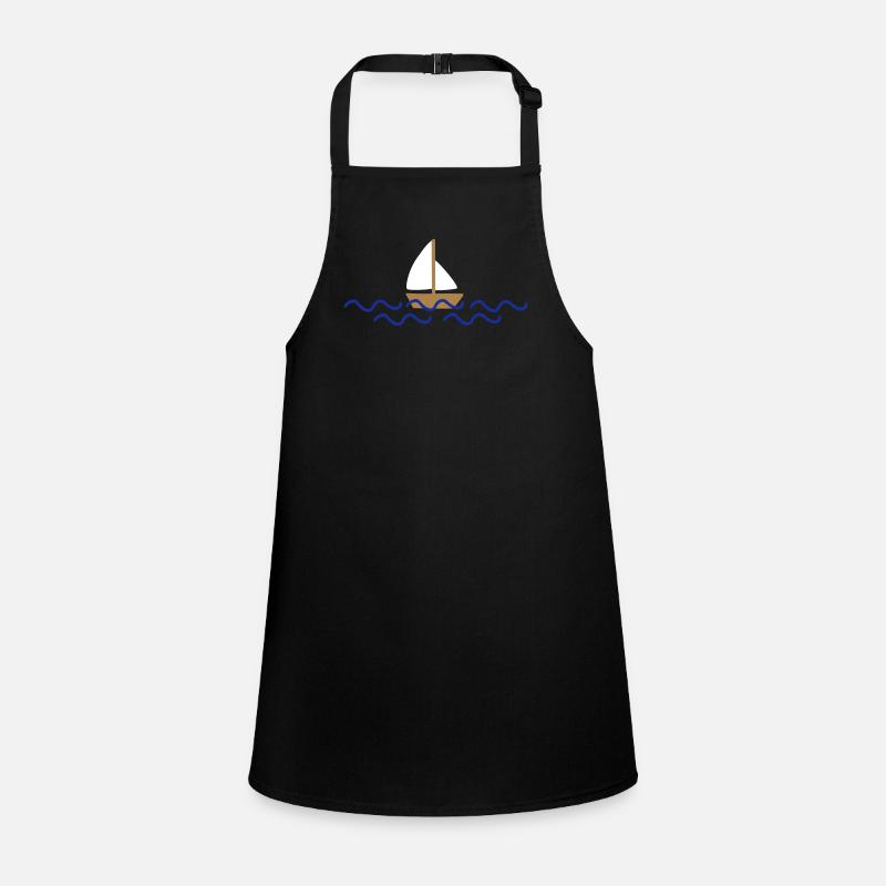 ship with waves Children's Apron