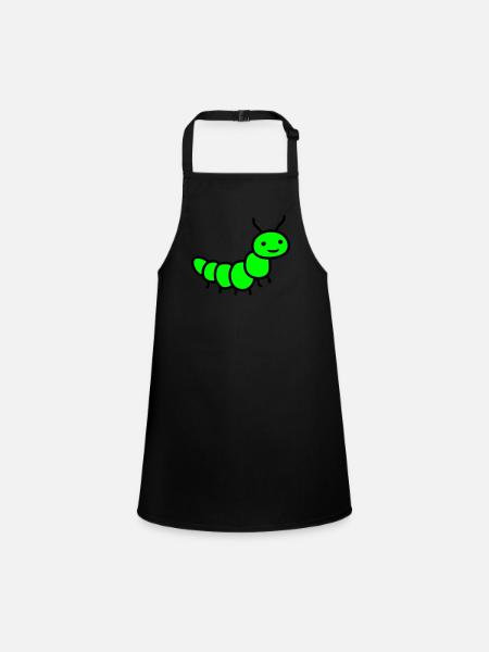 caterpillar - Children's Apron - black - Front