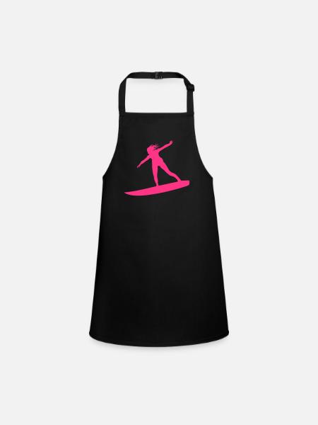 Surfing female - Tablier Enfant - noir - Devant