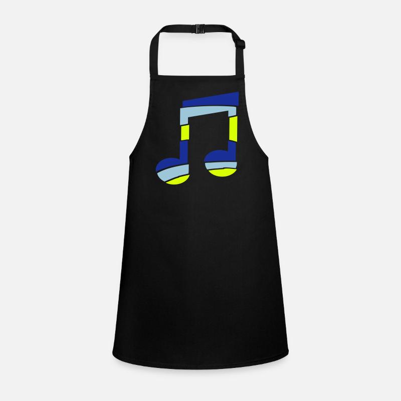 Note de musique colorée Stripe Techno Party Note de musique Tablier Enfant