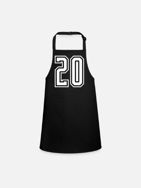 20 Number number - Children's Apron - black - Front