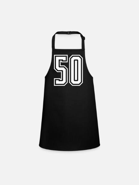 50 Number number - Children's Apron - black - Front