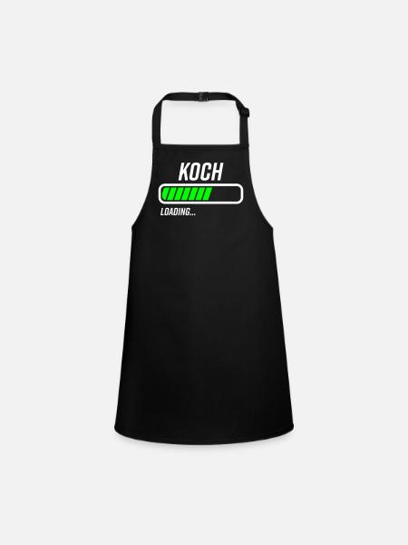 Koch Loading Ladebalken - Schürze für Kinder - Schwarz - Vorne