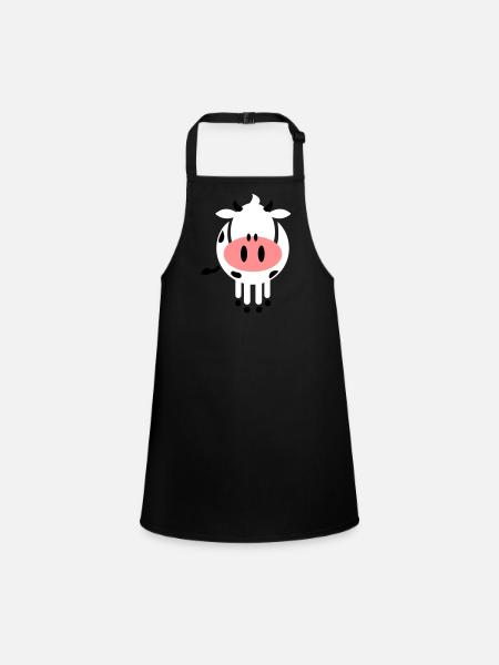 Doux vache - Tablier Enfant - noir - Devant