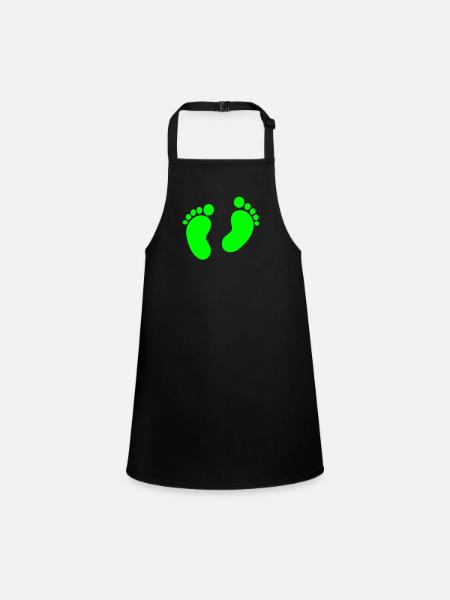 Baby Feet Babyfeet - Children's Apron - black - Front