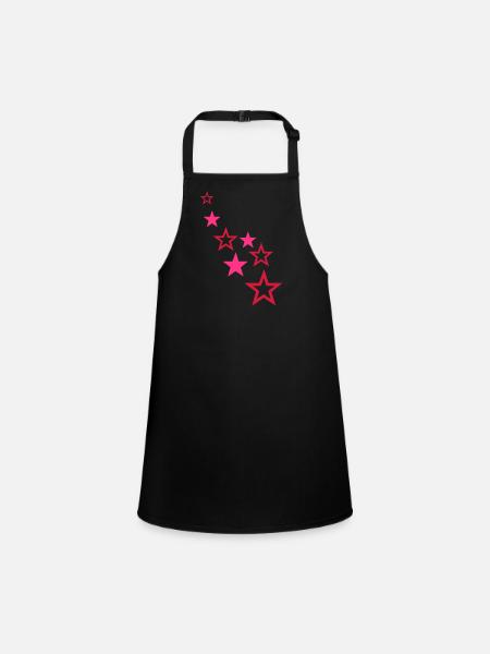 stars - Children's Apron - black - Front