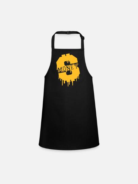 Money Graffiti - Children's Apron - black - Front