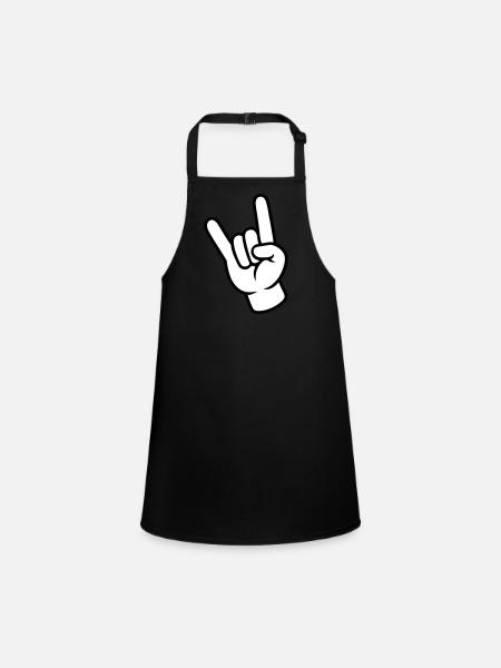 Hand Sign Party - Children's Apron - black - Front