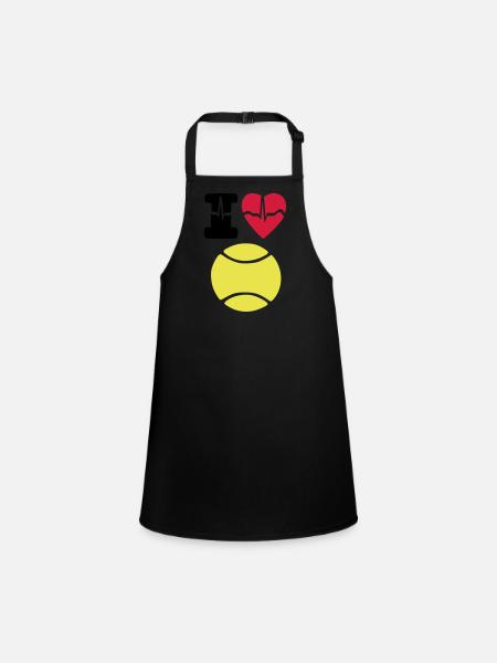 I love tennis - Children's Apron - black