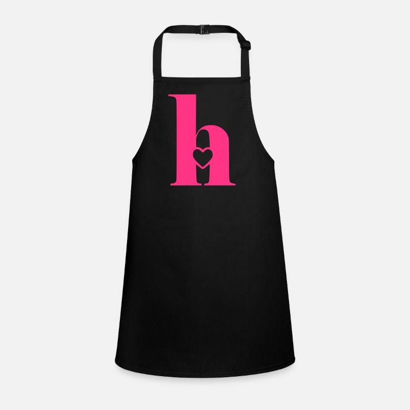 Buchstabe h Anfangsbuchstabe mit Herz Schürze für Kinder