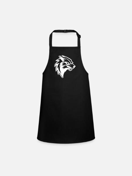 Wolf Logo - Children's Apron - black - Front