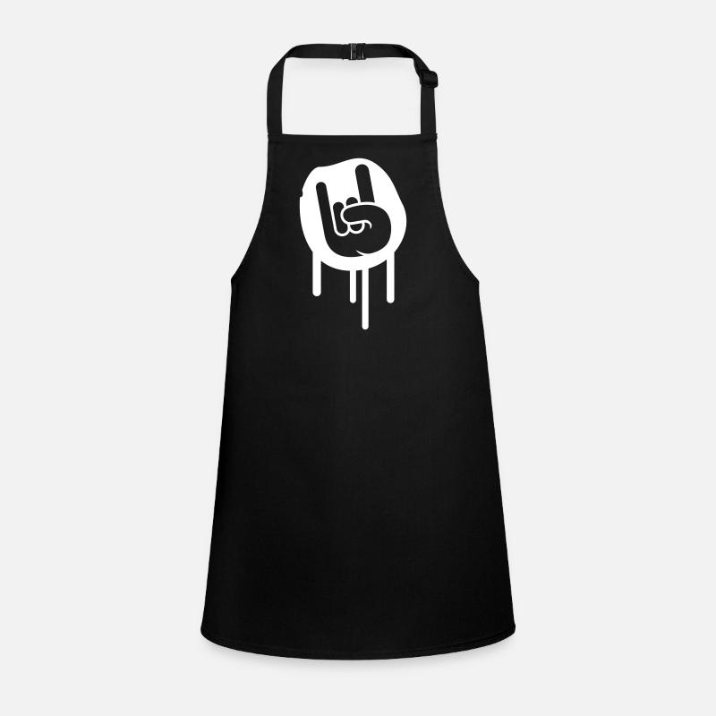 Heavy Metal Hard Rock Graffiti Cornes Geste de la main Tablier Enfant