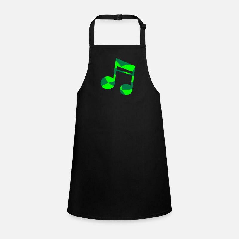 Note de musique verte avec motif Cool Party Music Note Tablier Enfant