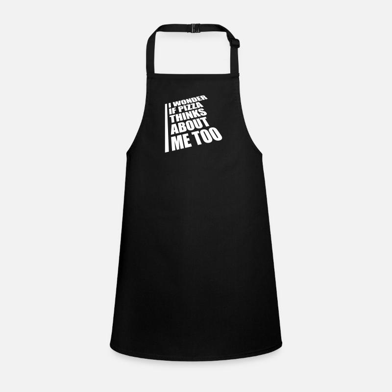 pizza thinks about me Children's Apron