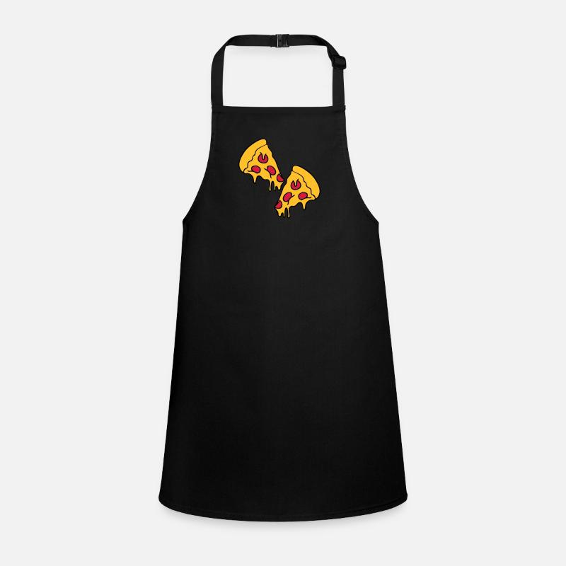 2 pizza dripping cheese salami pieces Children's Apron