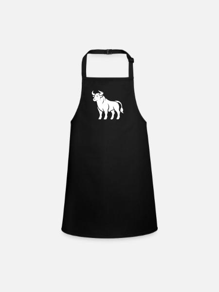 bull - Children's Apron - black - Front
